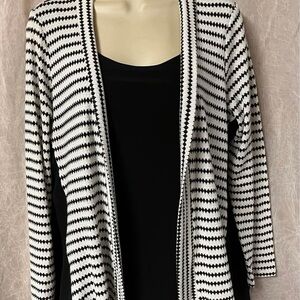 Coral Bay Black and White Patterned Cardigan